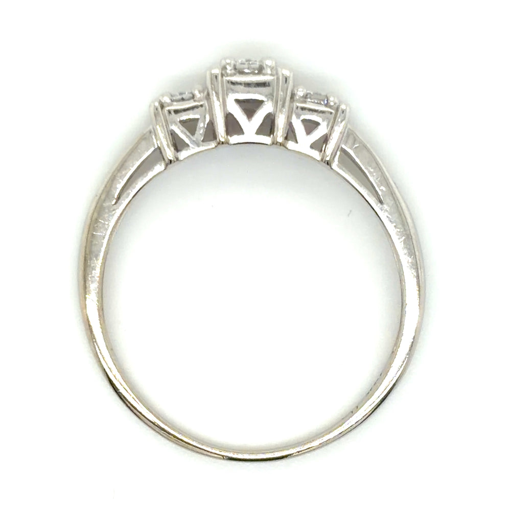 Estate Princess Cut 3-Stone Engagement Ring