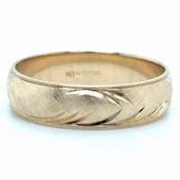 Estate 10K Gold Textured Wedding Band