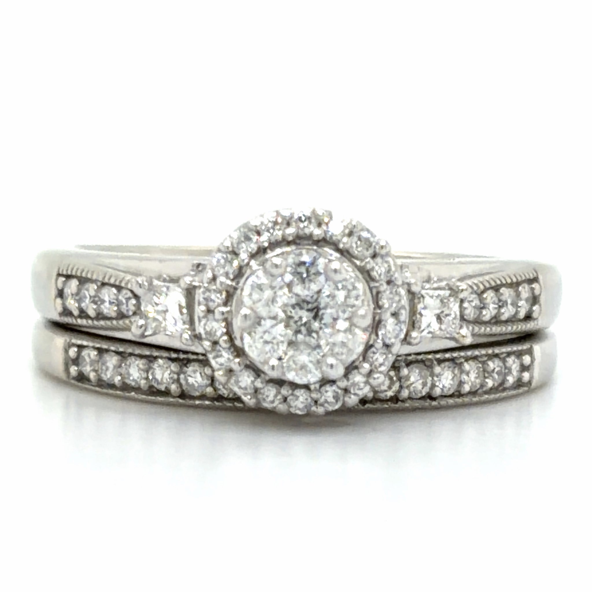 Estate 0.45cttw Diamond Wedding Set