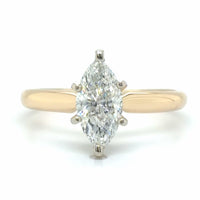 Estate 1.00 carat Marquise Cut Diamond Solitaire Ring