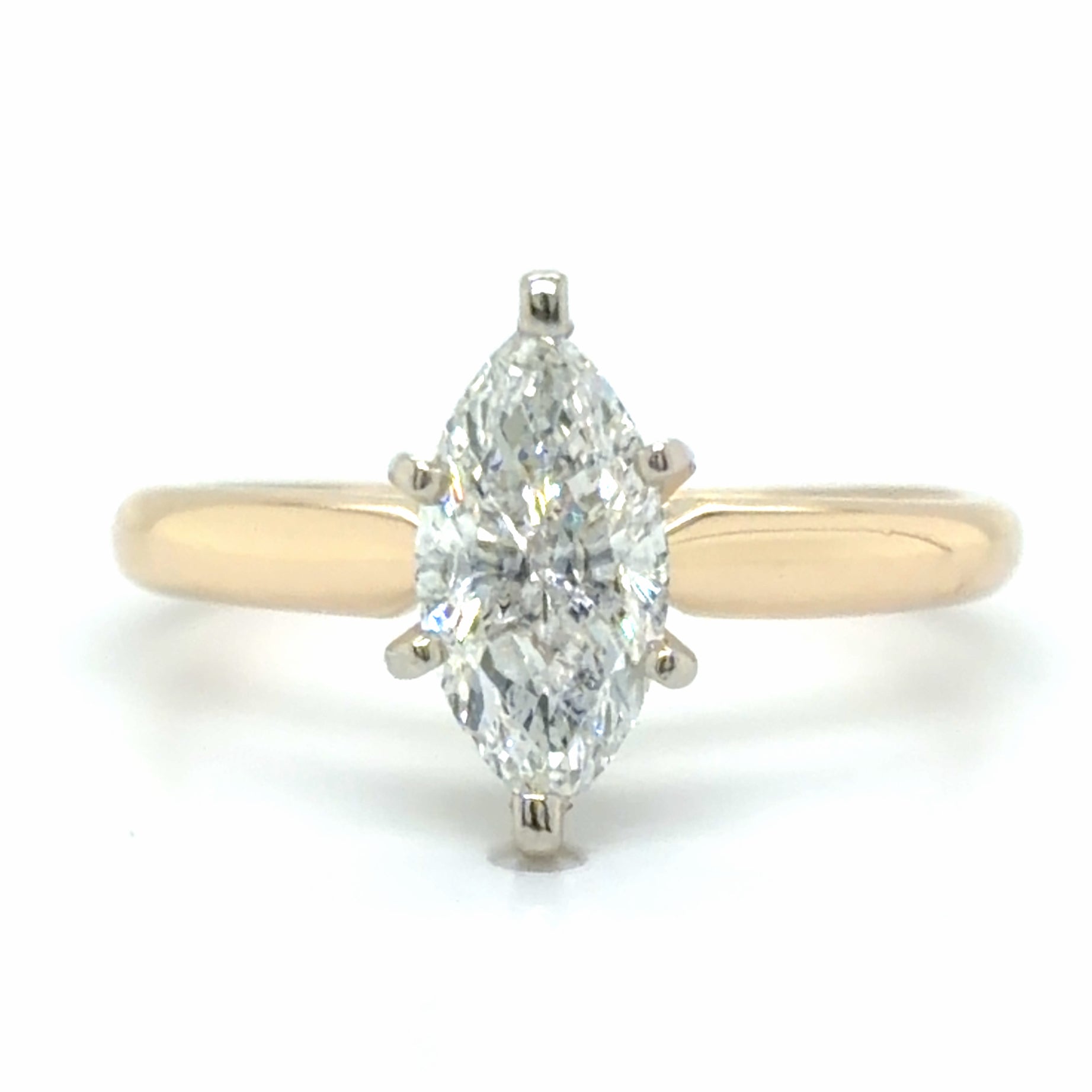 Estate 1.00 carat Marquise Cut Diamond Solitaire Ring