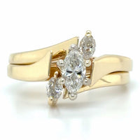 Estate 0.37cttw Diamond Bypass Wedding Set