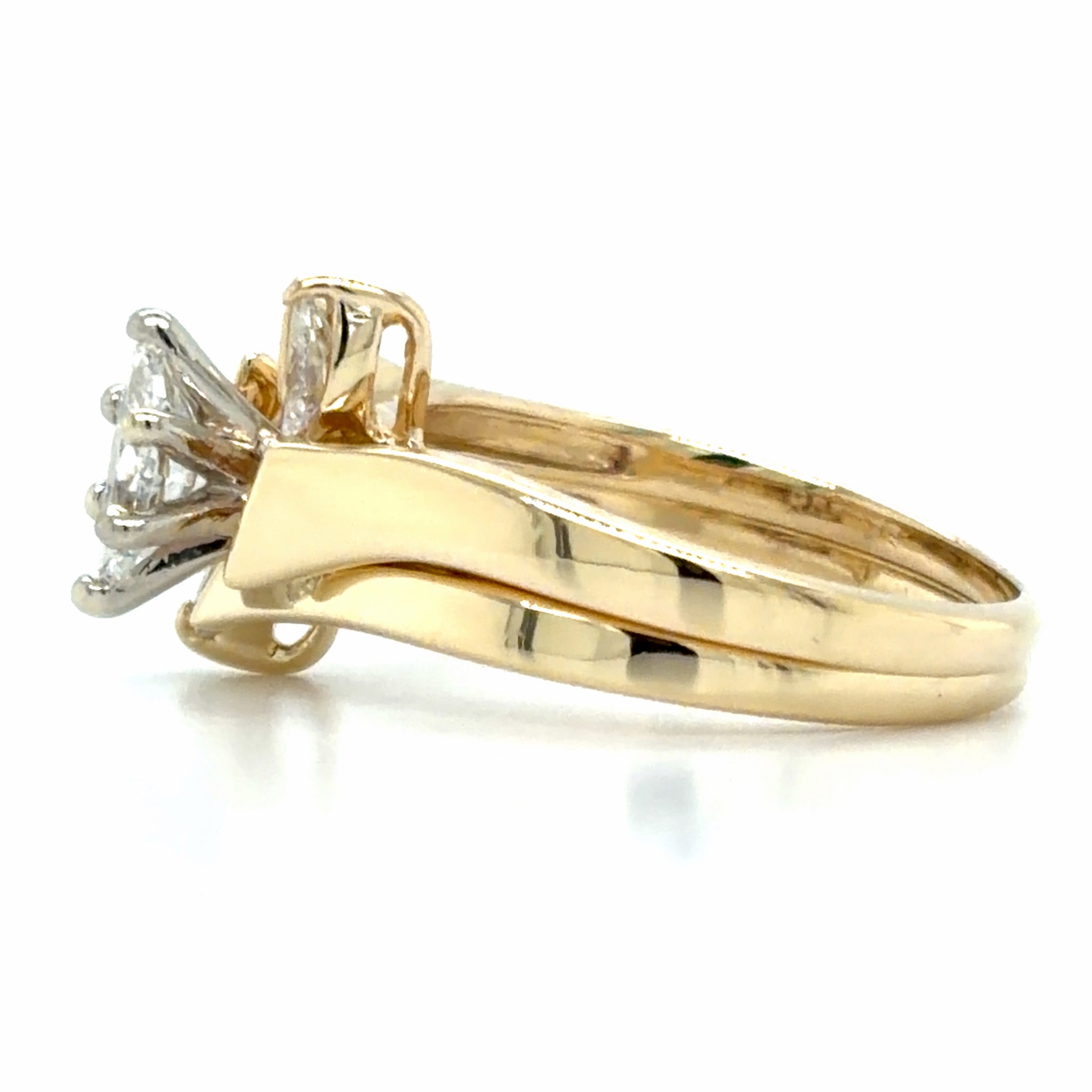 Estate 0.37cttw Diamond Bypass Wedding Set