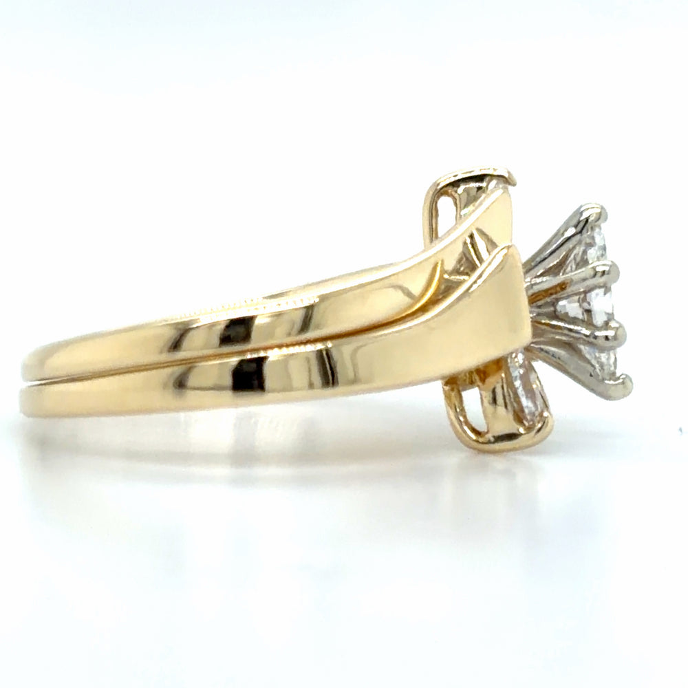 Estate 0.37cttw Diamond Bypass Wedding Set