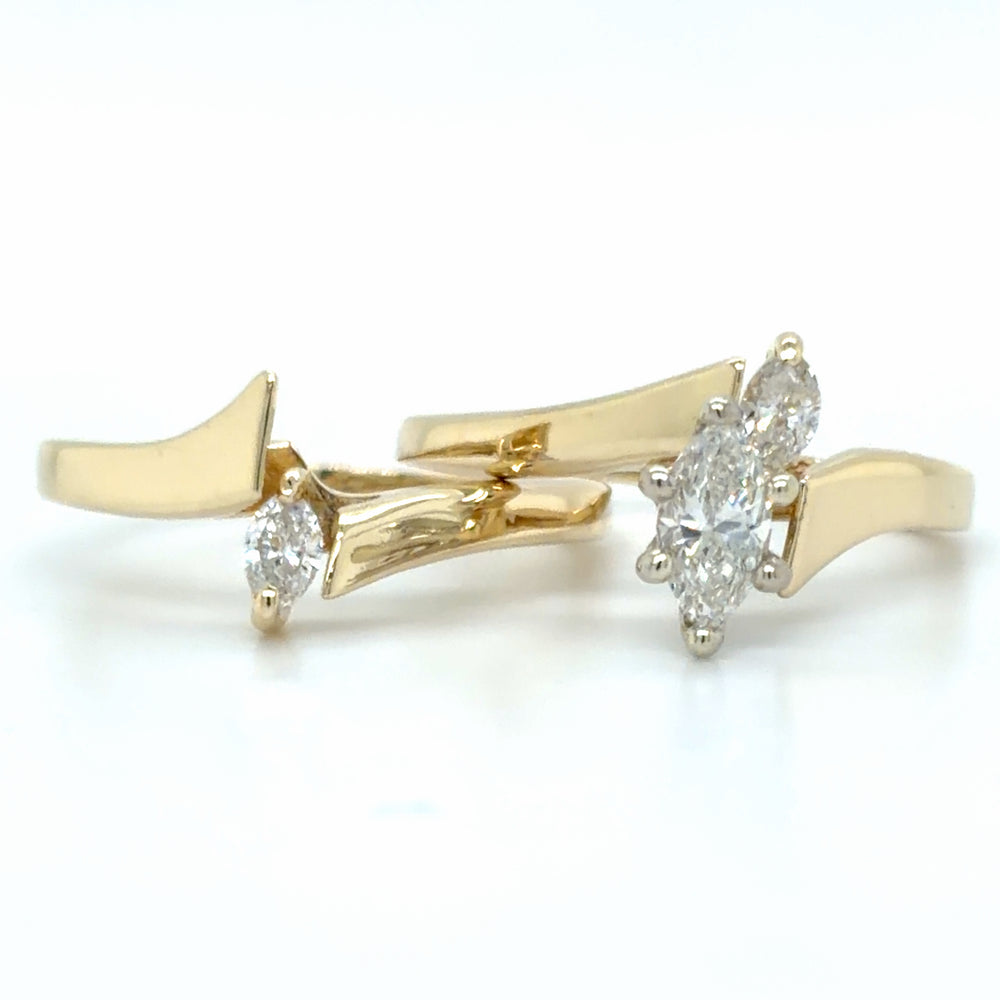 Estate 0.37cttw Diamond Bypass Wedding Set