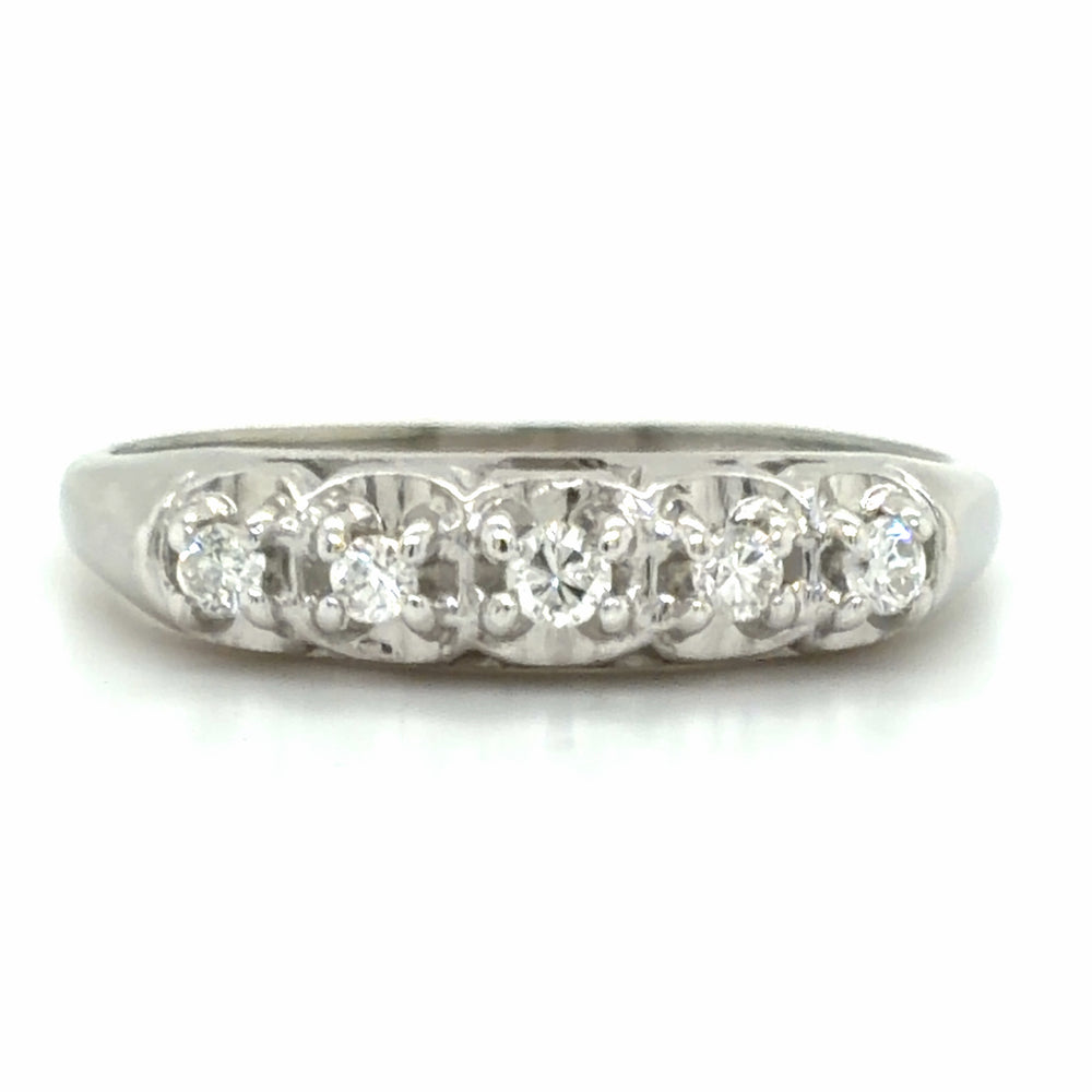 Estate Diamond 5-Stone Wedding Band