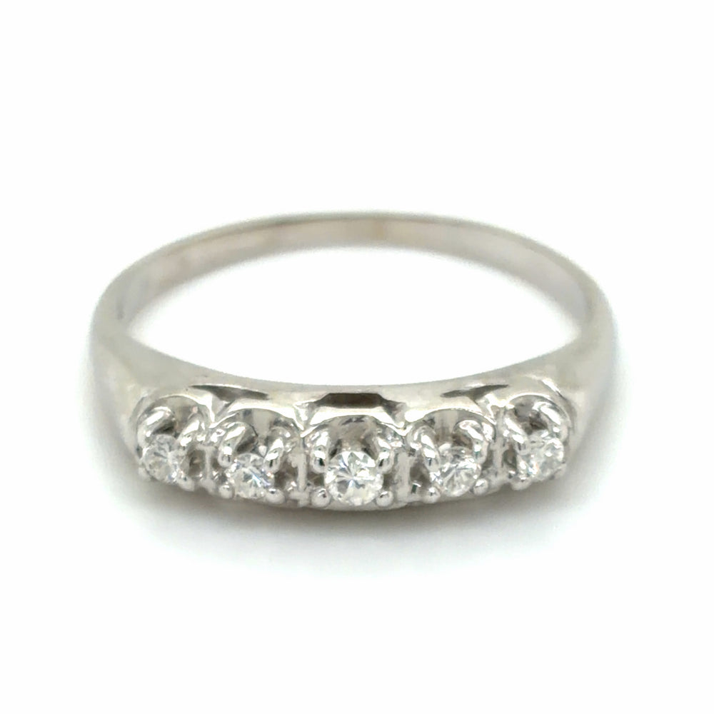 Estate Diamond 5-Stone Wedding Band