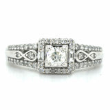 Estate size 7 White Gold Engagement Ring