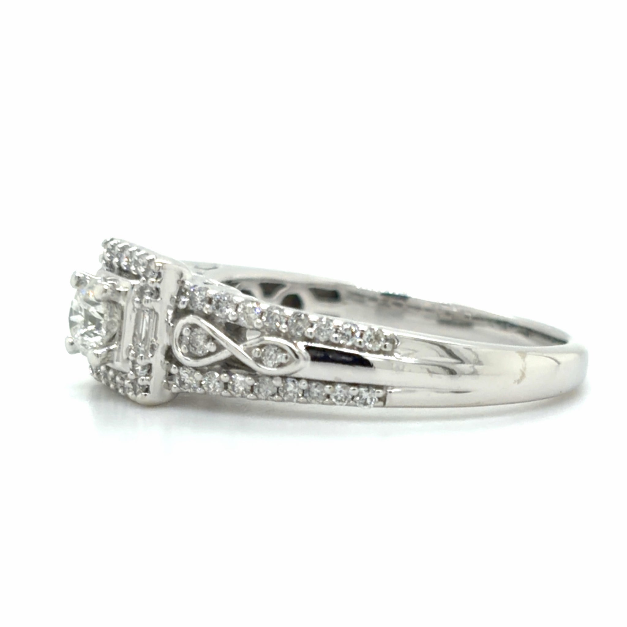 Estate size 7 White Gold Engagement Ring
