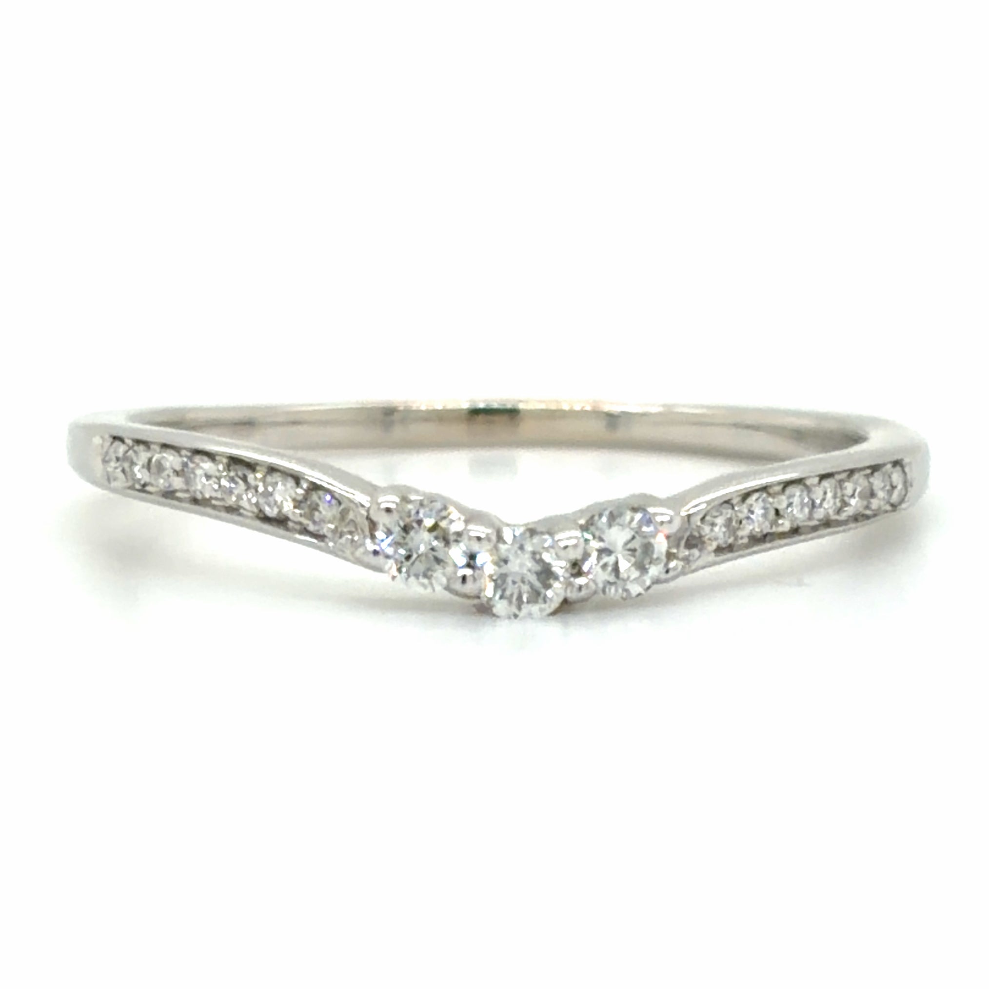 Estate Diamond Curved Wedding Band