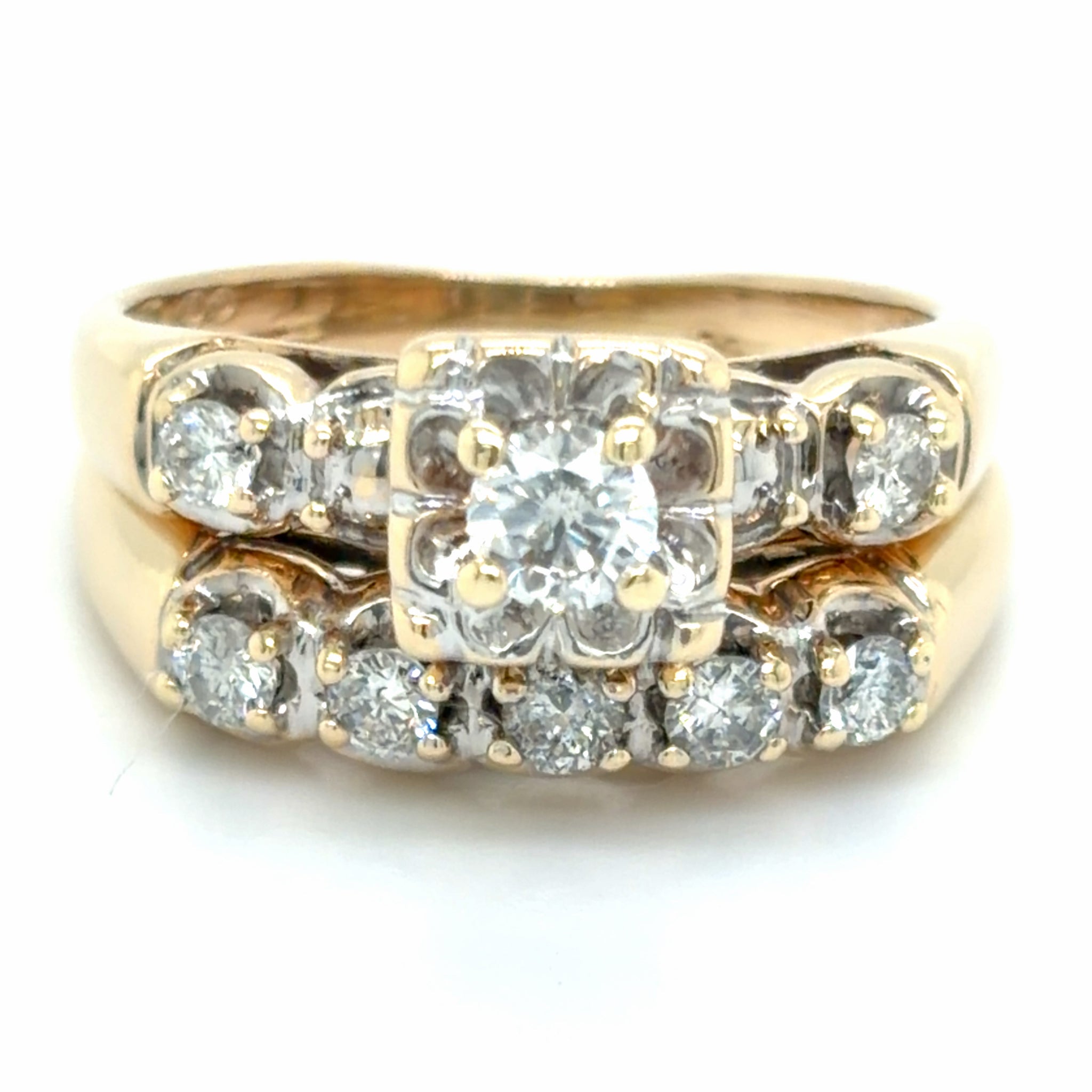 Estate 0.46cttw Diamond Vintage Wedding Set