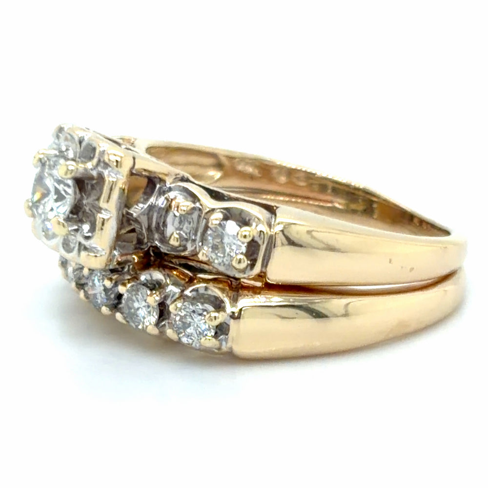 Estate 0.46cttw Diamond Vintage Wedding Set