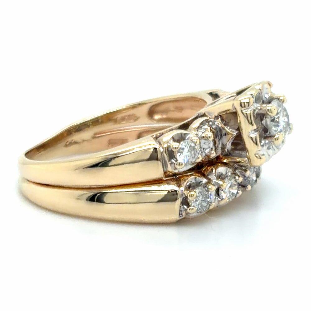 Estate 0.46cttw Diamond Vintage Wedding Set