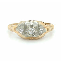 Estate Old European Cut Diamond Vintage Engagement Ring