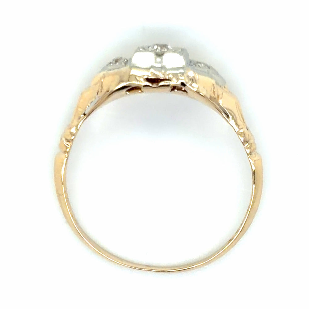 Estate Old European Cut Diamond Vintage Engagement Ring