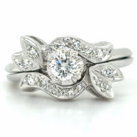 Estate Dimaond Wedding Set with Floral Motif