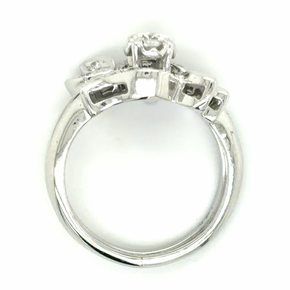Estate Dimaond Wedding Set with Floral Motif