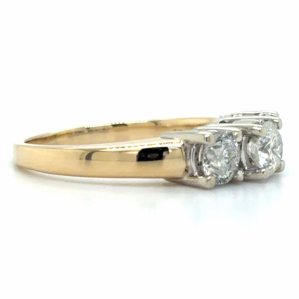 Estate 0.99cttw Diamond Past, Present, Future Anniversary Band