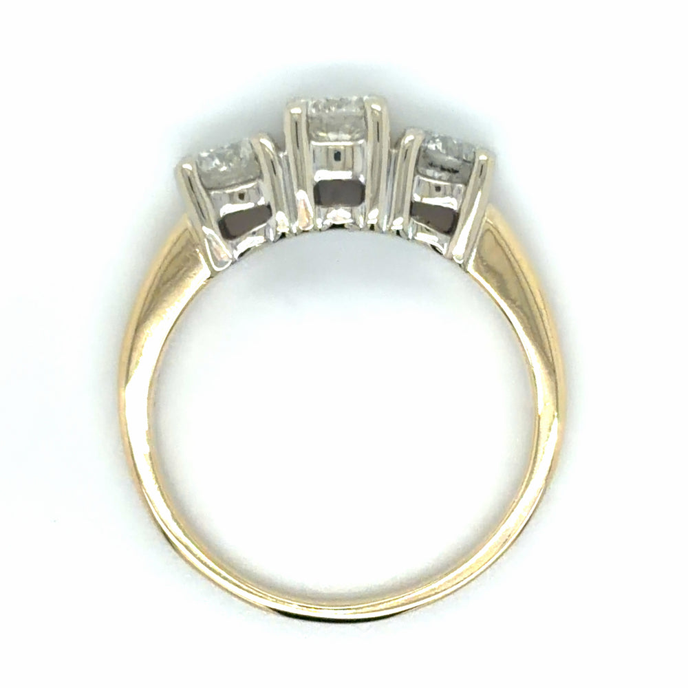 Estate 0.99cttw Diamond Past, Present, Future Anniversary Band