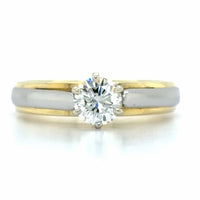 Estate 18K Gold & Platinum 0.50ct Diamond Solitiare Ring