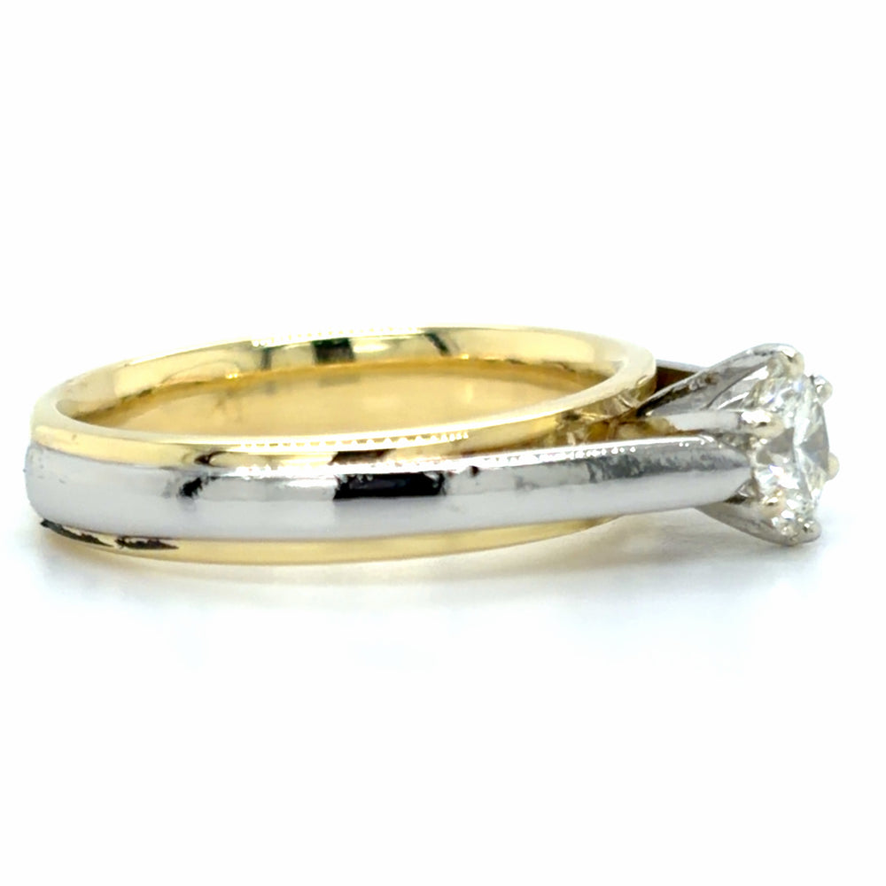 Estate 18K Gold & Platinum 0.50ct Diamond Solitiare Ring