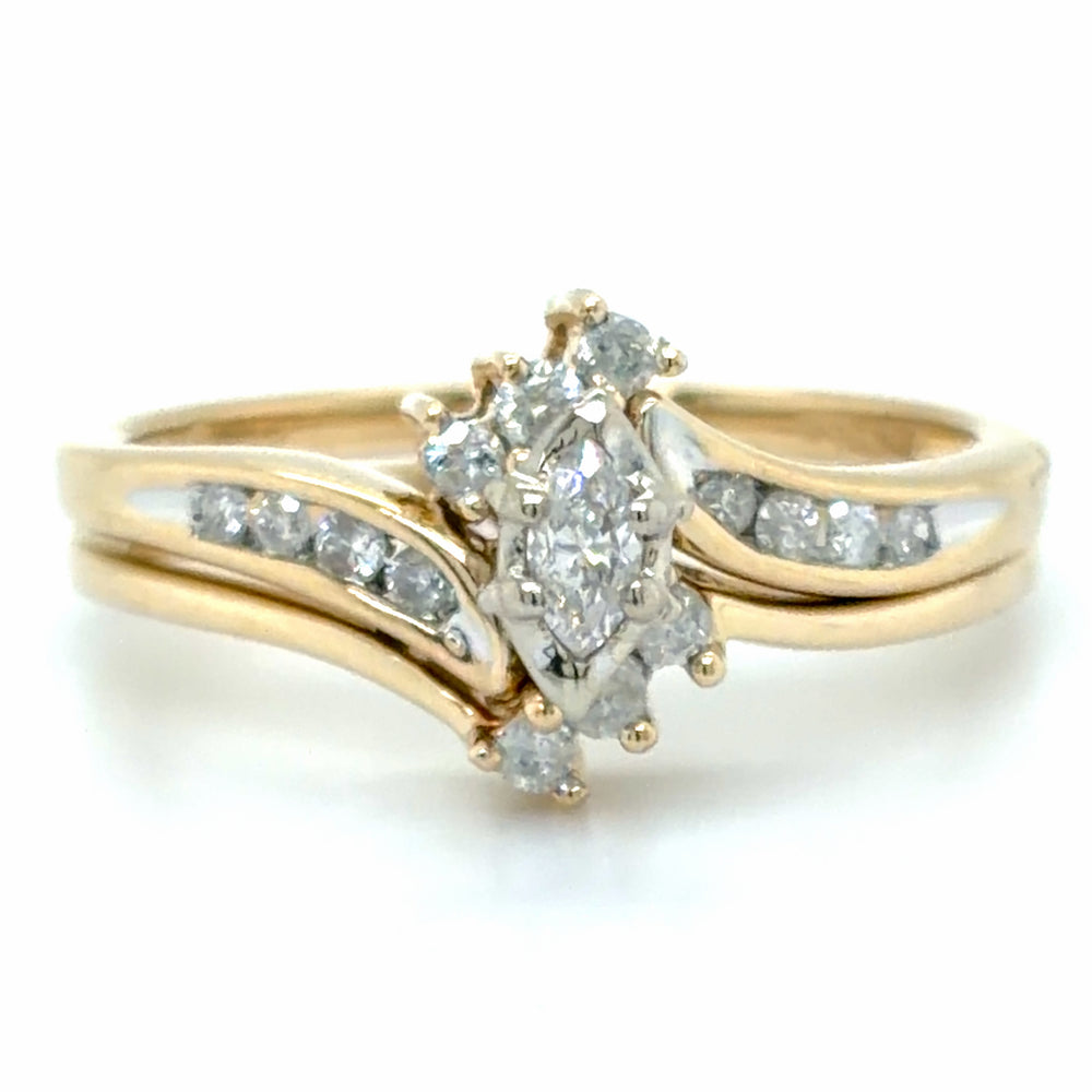 Estate Marquise Diamond Wedding Set