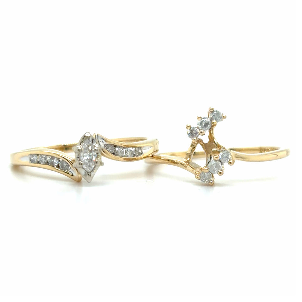 Estate Marquise Diamond Wedding Set