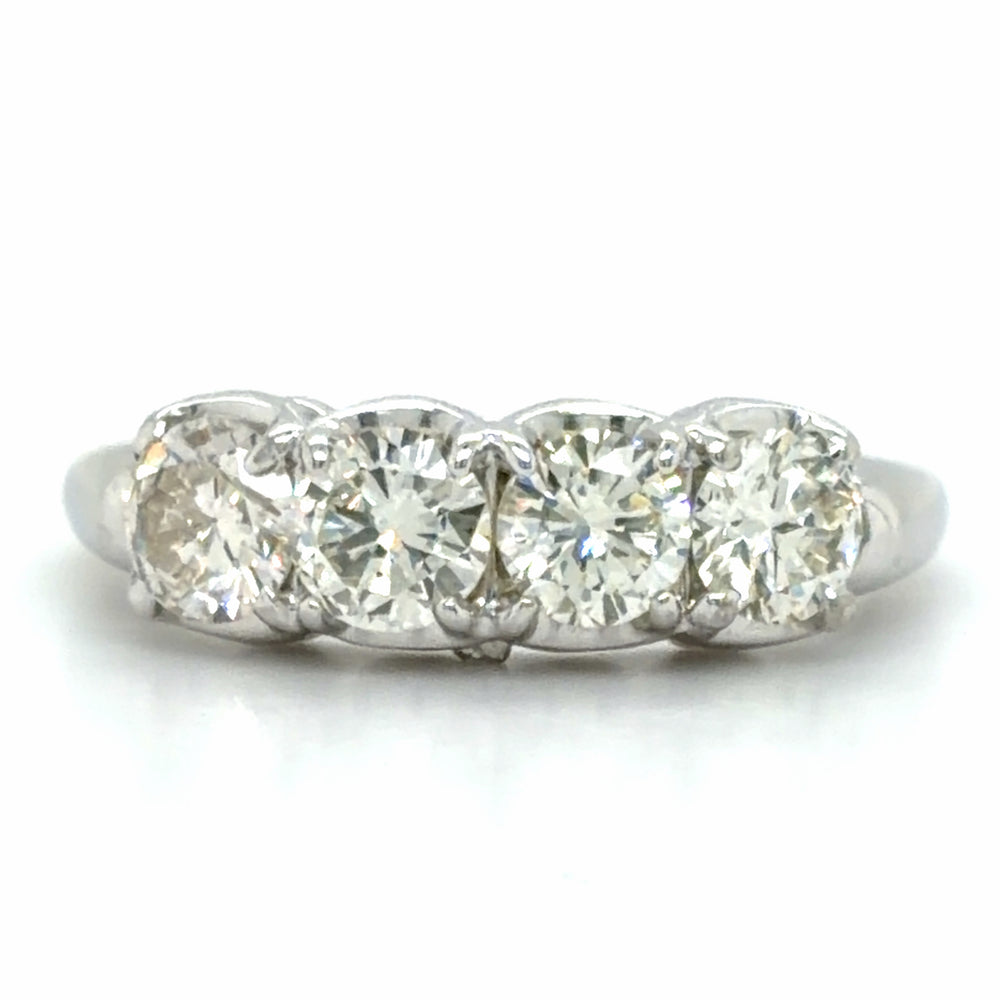 Estate Vintage Style 4-Stone Wedding Band