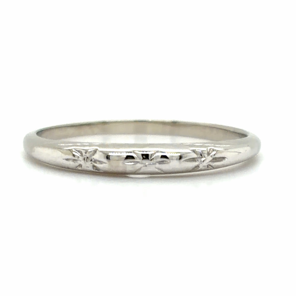 Estate size 10 Diamond Cut Vintage Wedding Band