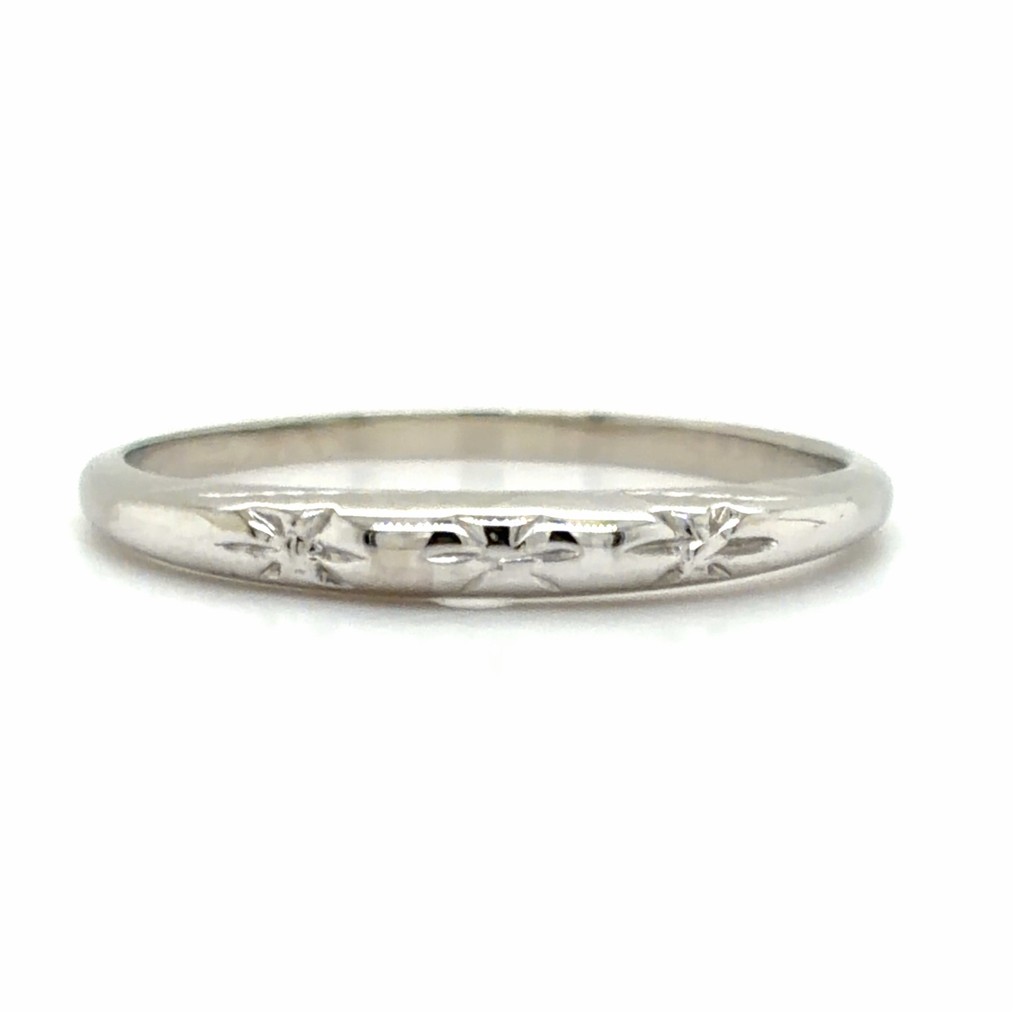 Estate size 10 Diamond Cut Vintage Wedding Band
