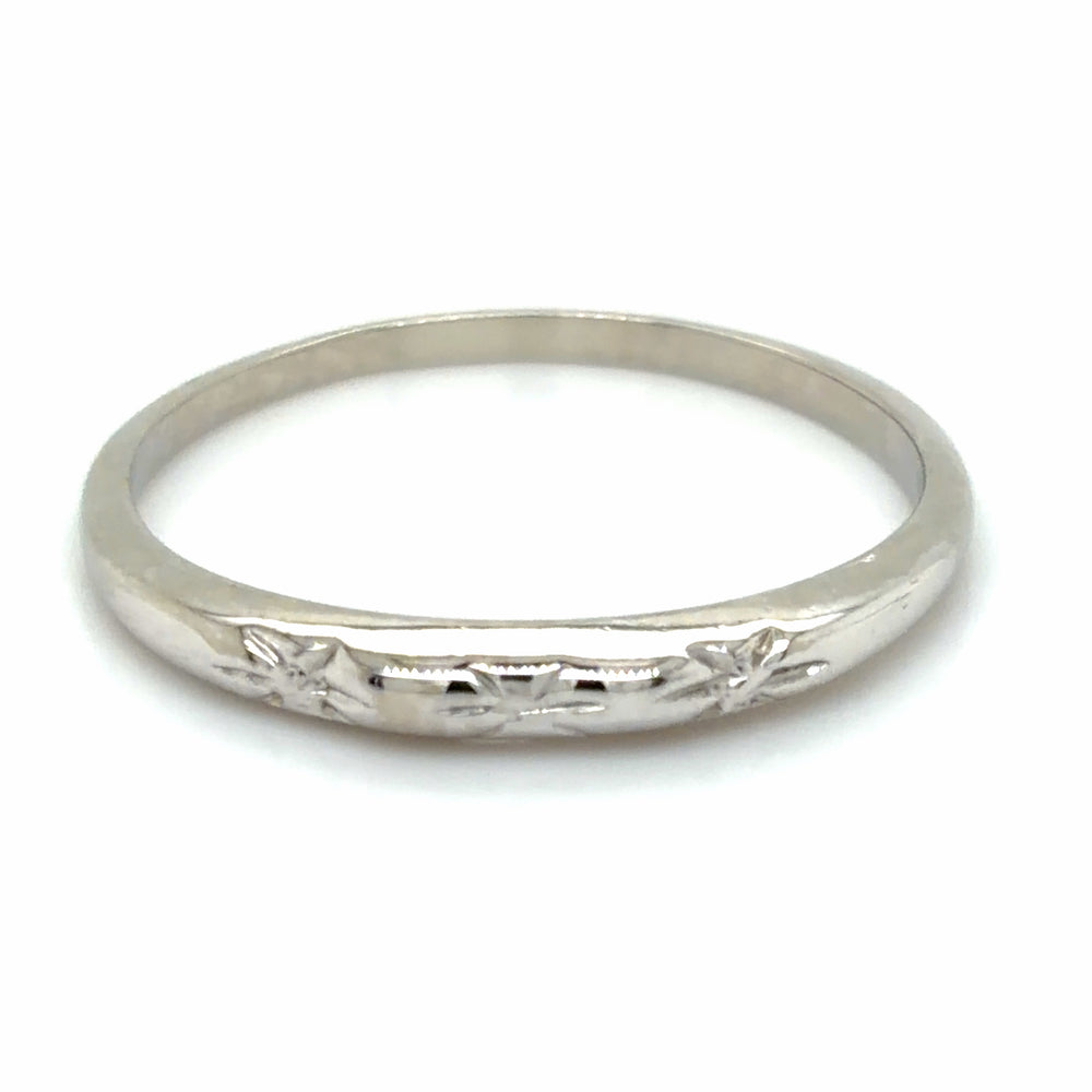 Estate size 10 Diamond Cut Vintage Wedding Band