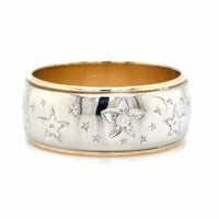 Estate Two Tone Star Motif Wedding Band