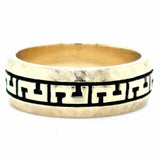 Estate Greek Key Textured Wedding Band