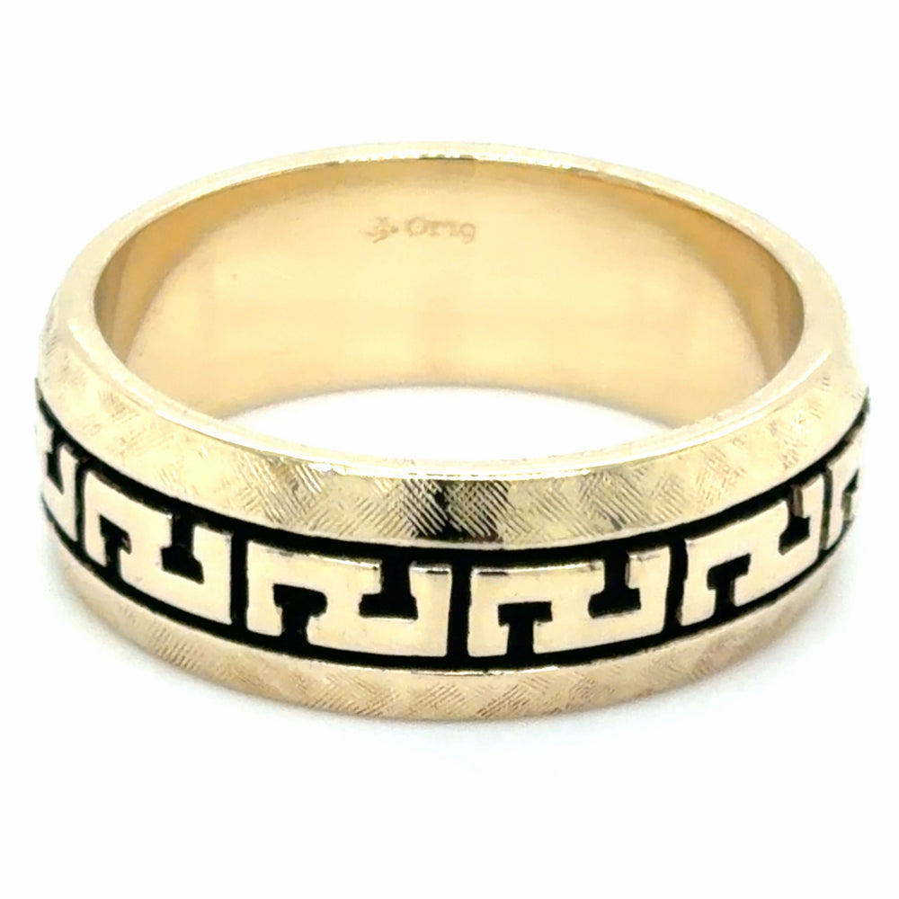 Estate size 10.5 Greek Key Textured Wedding Band