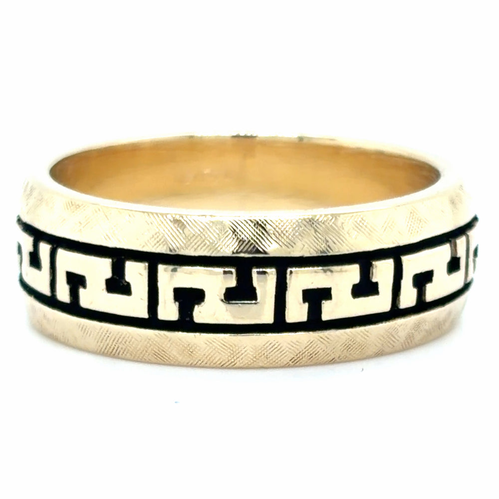 Estate size 10.5 Greek Key Textured Wedding Band