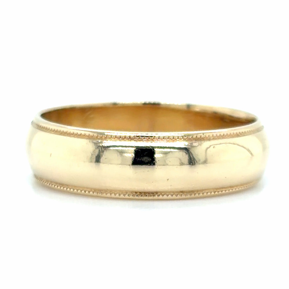 Estate size 9.5 Milgrain Edged Wedding Band