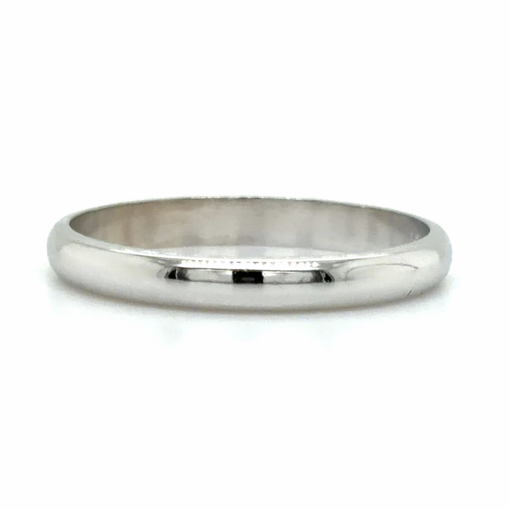 Estate size 8.5mm White Gold Wedding Band