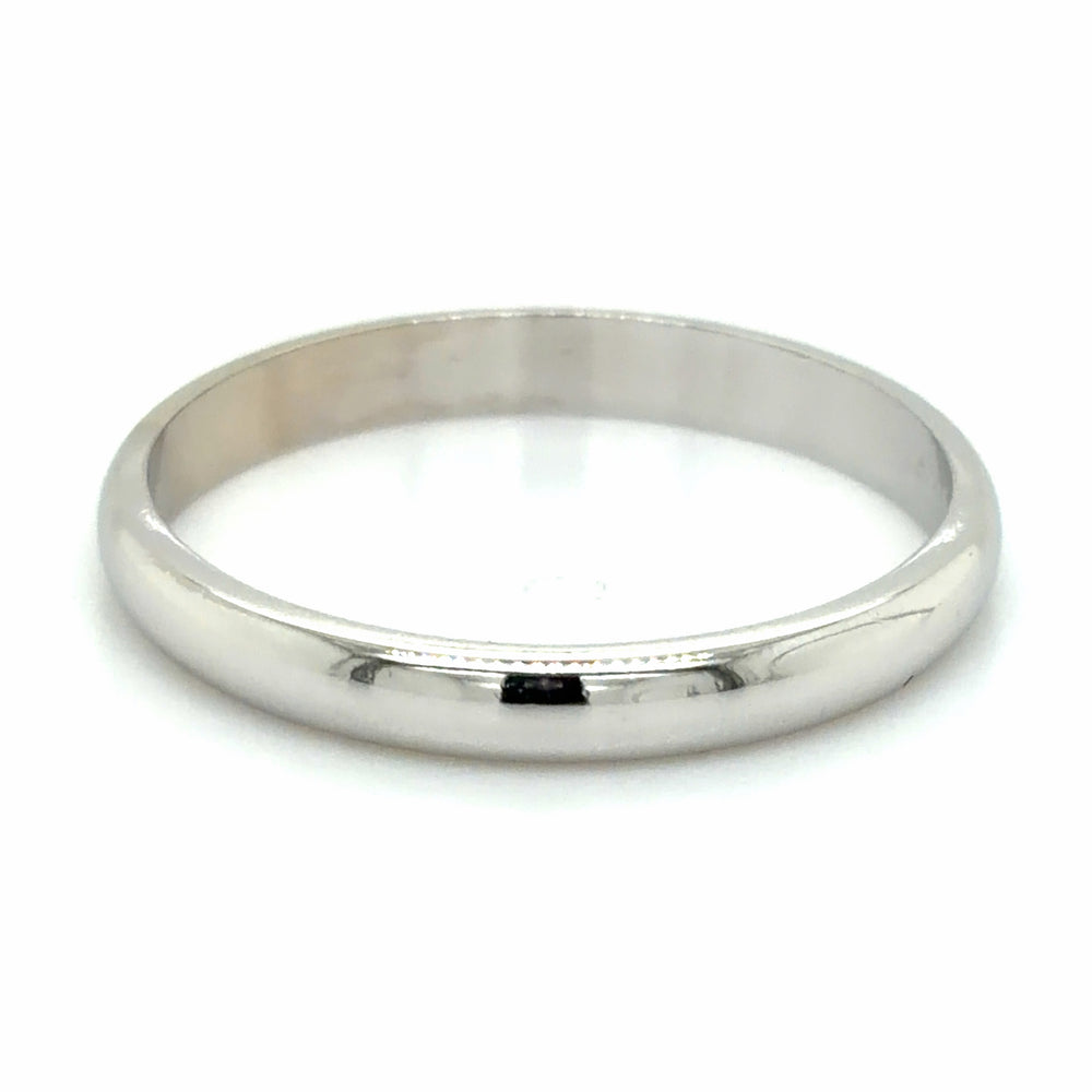 Estate size 8.5mm White Gold Wedding Band