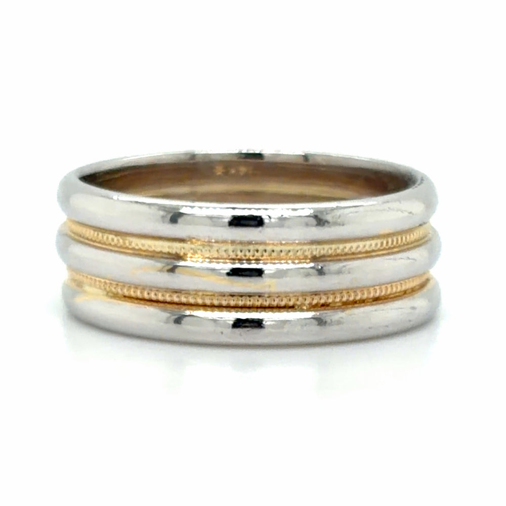 Estate size 7 Two-Tone Band with Milgrain Detail