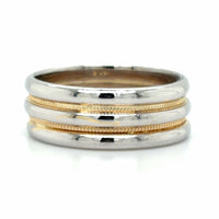 Estate size 7 Two-Tone Band with Milgrain Detail