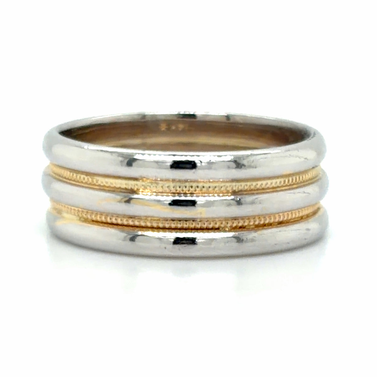 Estate size 7 Two-Tone Band with Milgrain Detail