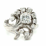 Estate 0.95cttw Diamond Mid-Century Cocktail Ring