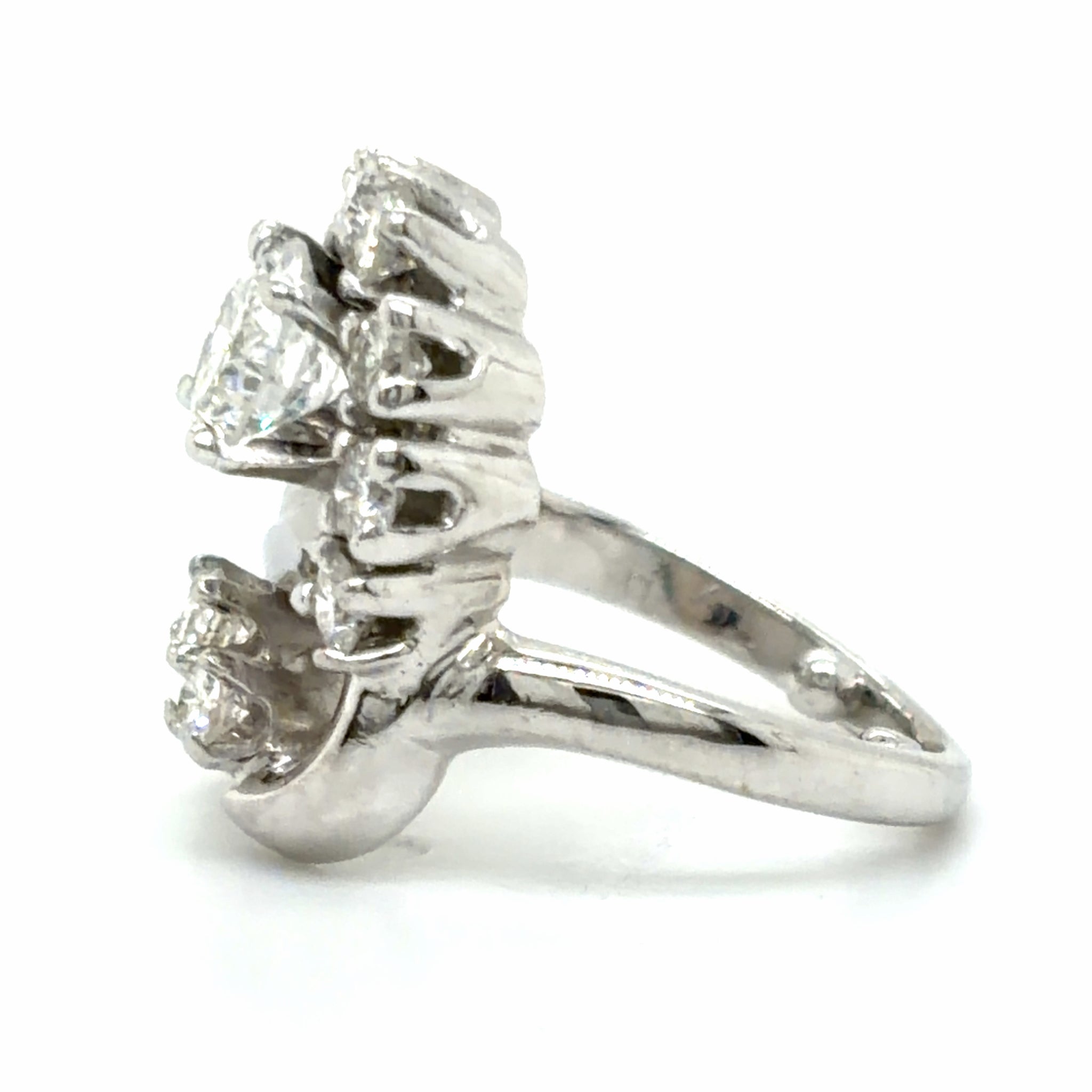 Estate 0.95cttw Diamond Mid-Century Cocktail Ring