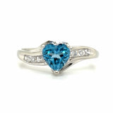 Estate Heart Shaped Blue Topaz Ring