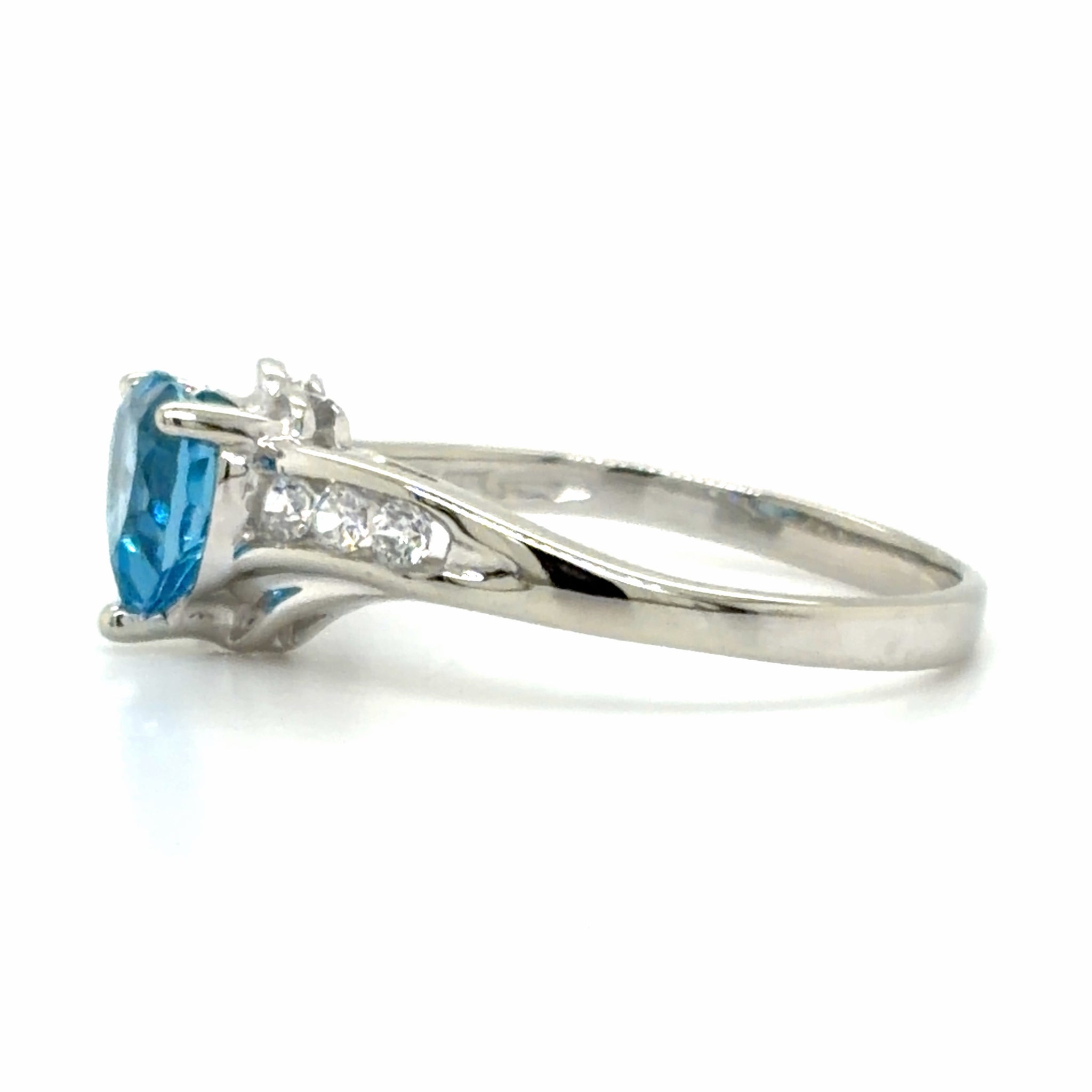 Estate Heart Shaped Blue Topaz Ring