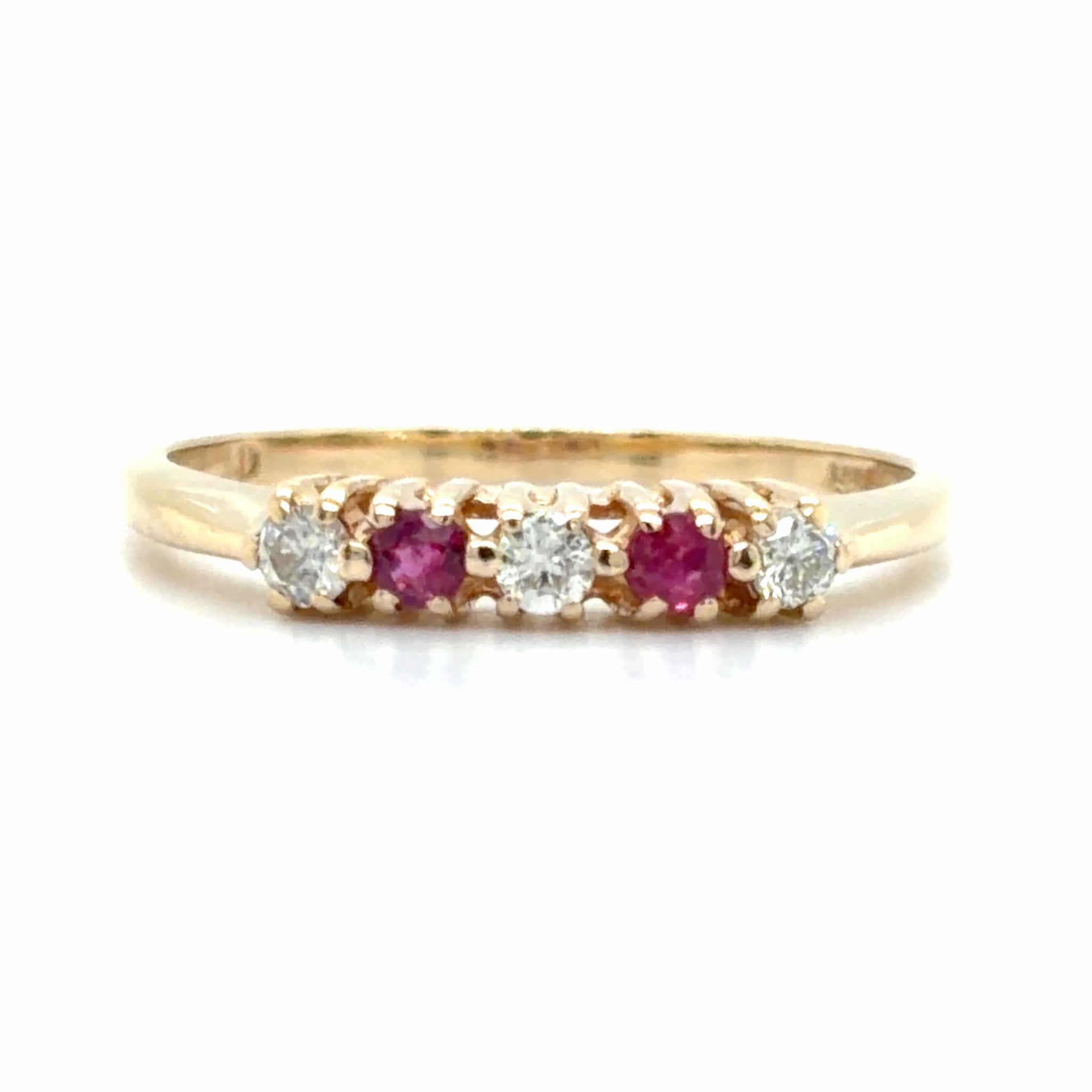 Estate Ruby & Diamond 5-Stone Band