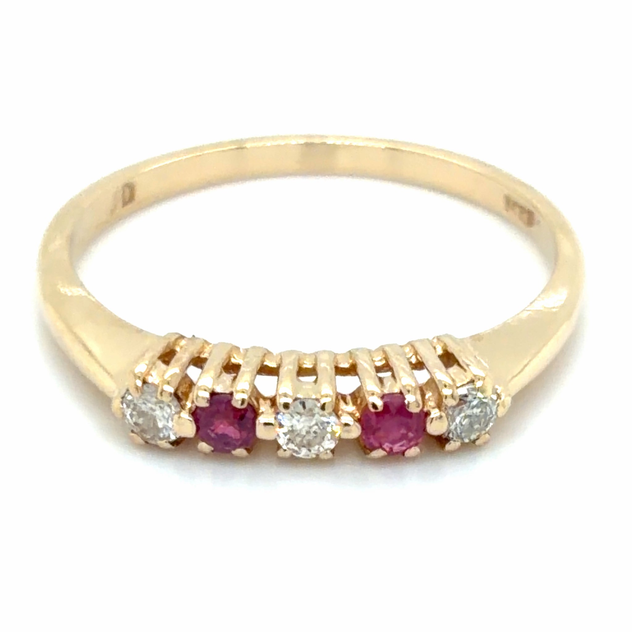 Estate Ruby & Diamond 5-Stone Band