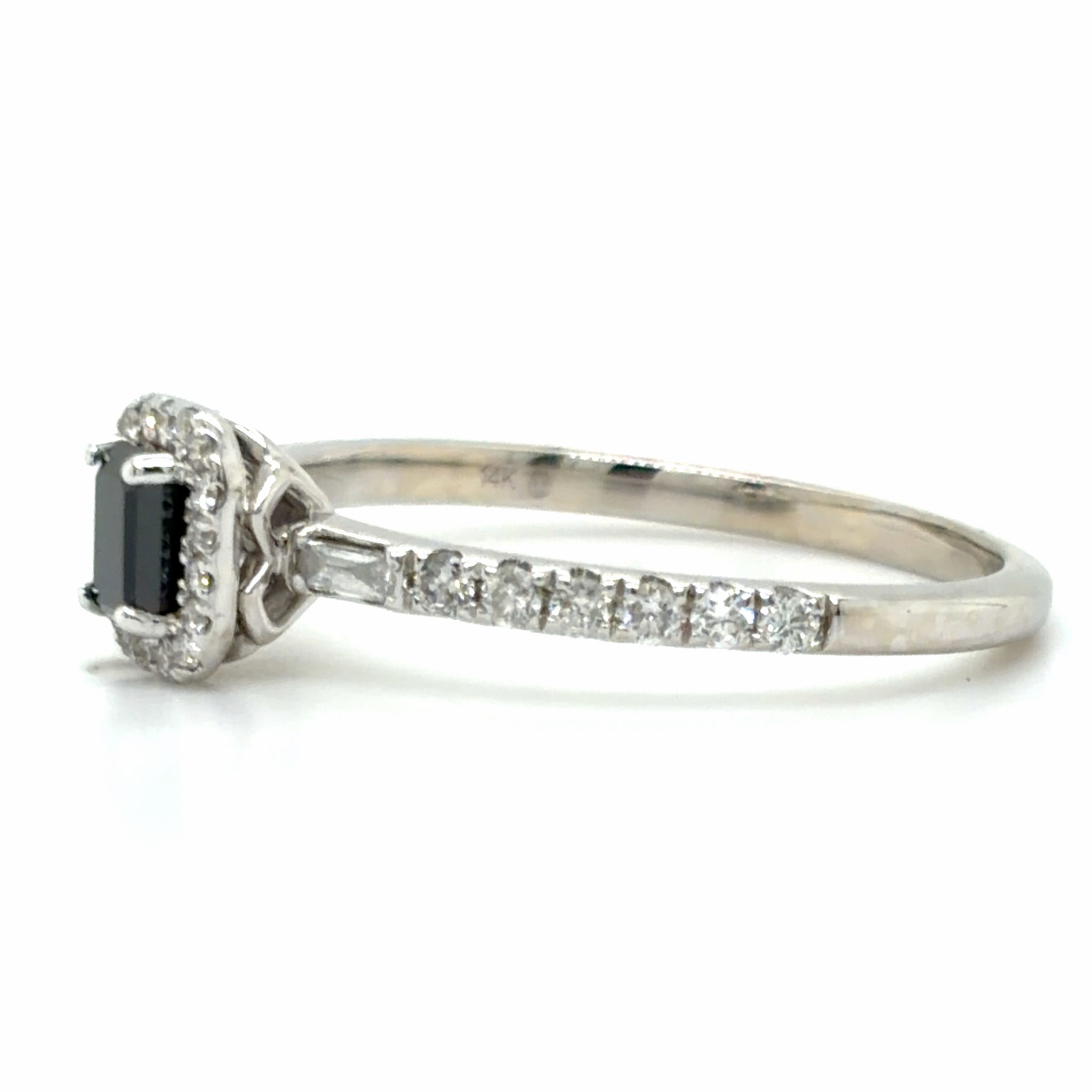 Estate White Gold Black Onyx Ring