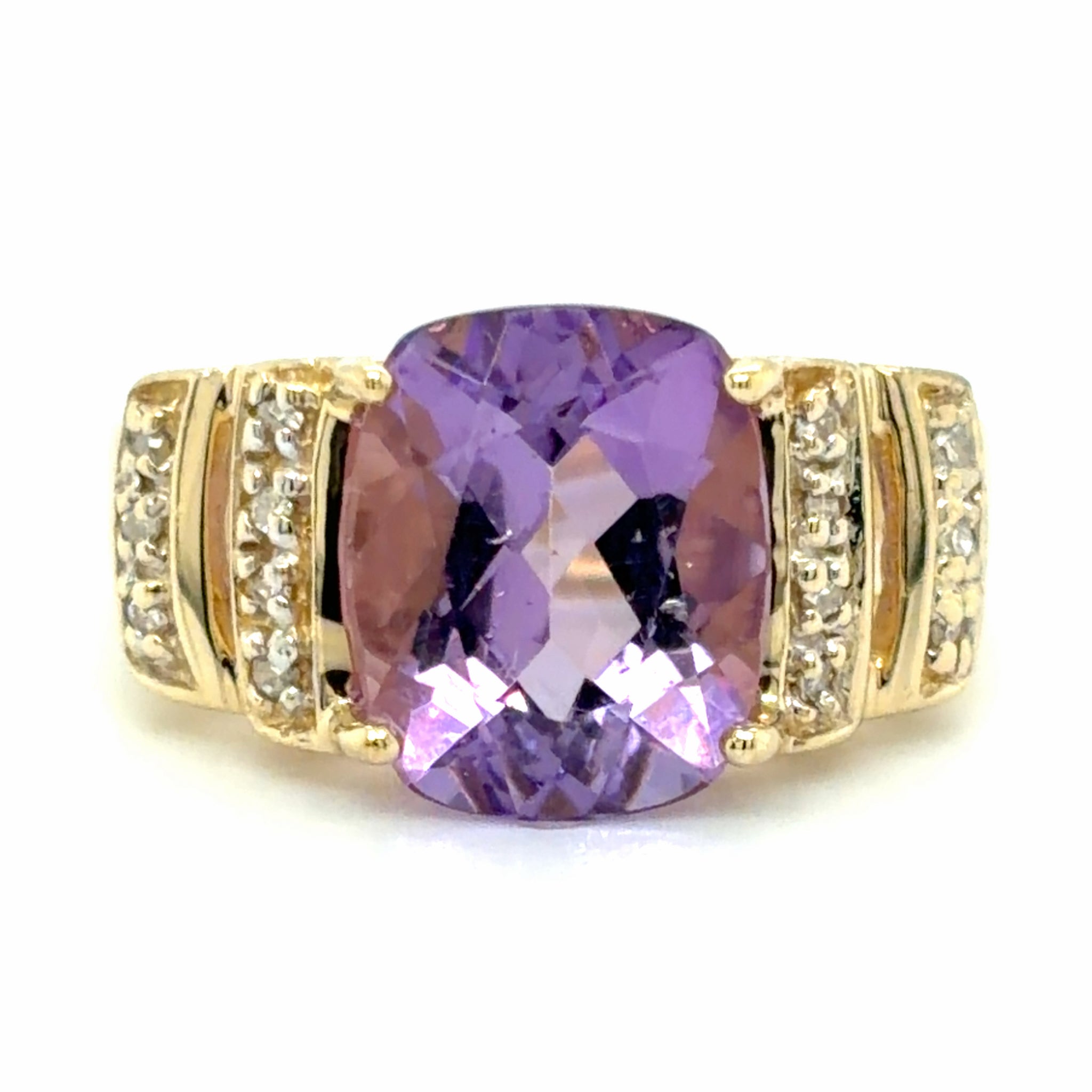Estate Antique Cushion Cut Amethyst Ring