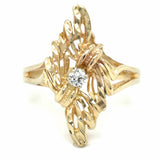 Estate Diamond Cut Bypass Ring